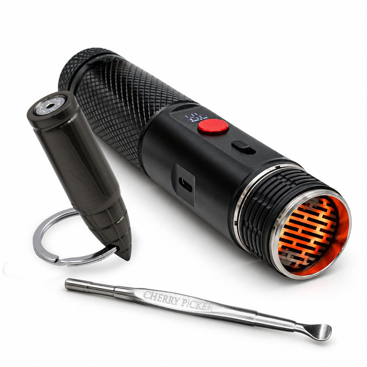 Fuego Cigar Accessories Essentials - Bundle with Gunmetal Cigar Punch