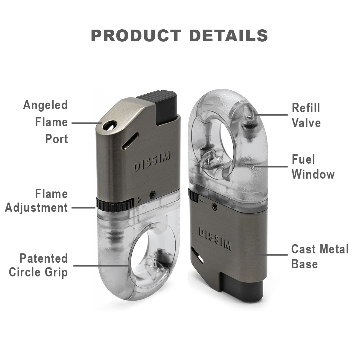 DISSIM Sport Series Butane Soft Flame Pocket Lighters