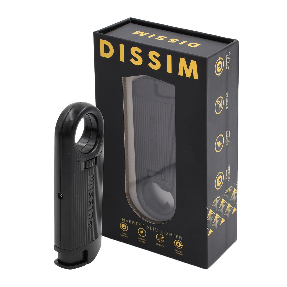 DISSIM Metal Slim Series Inverted Torch Pocket Lighters
