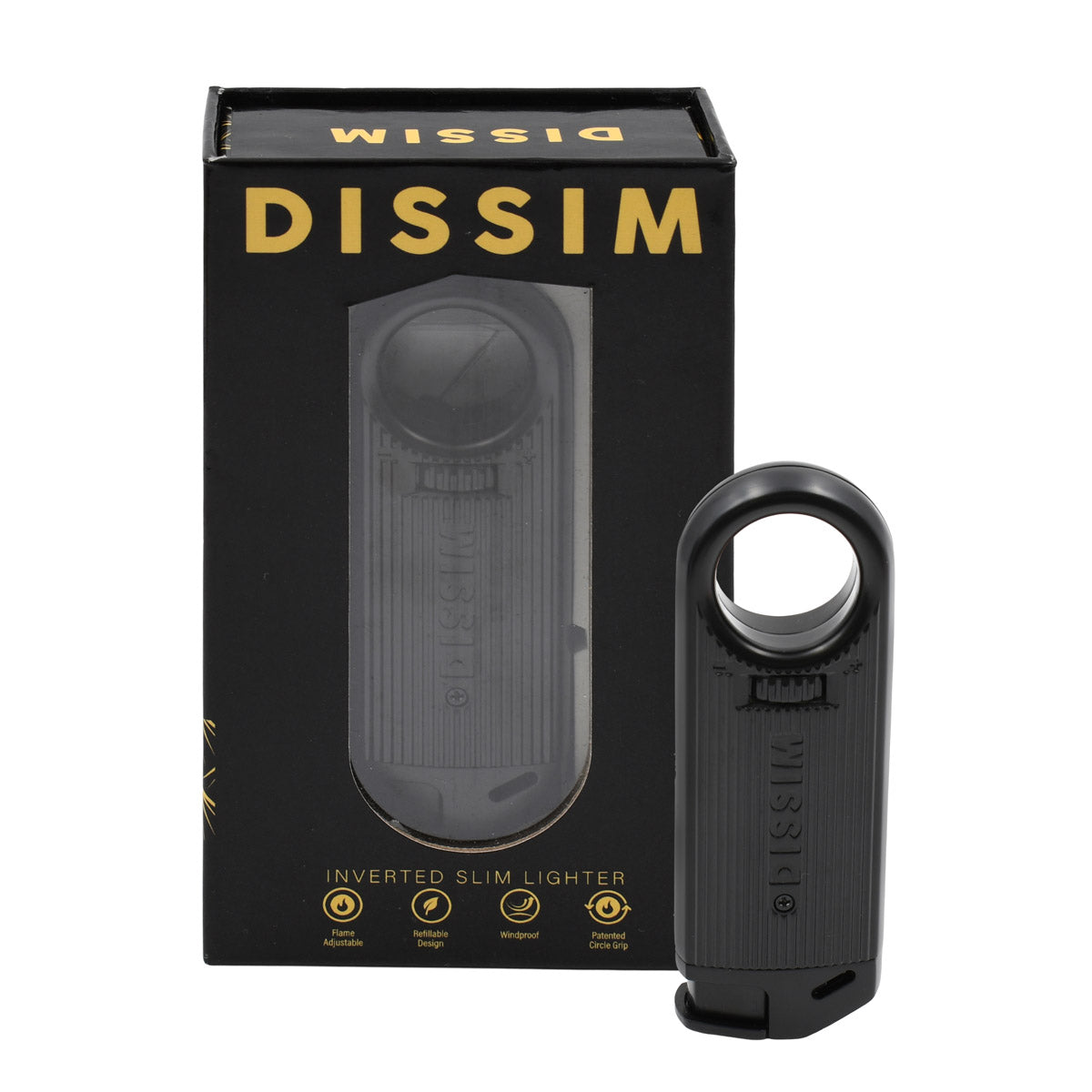 DISSIM Slim Metal Series Inverted Soft Flame Pocket Lighters