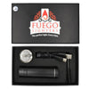 Top view of Fuego lighter kit packaging - all parts of lighter and box cover 