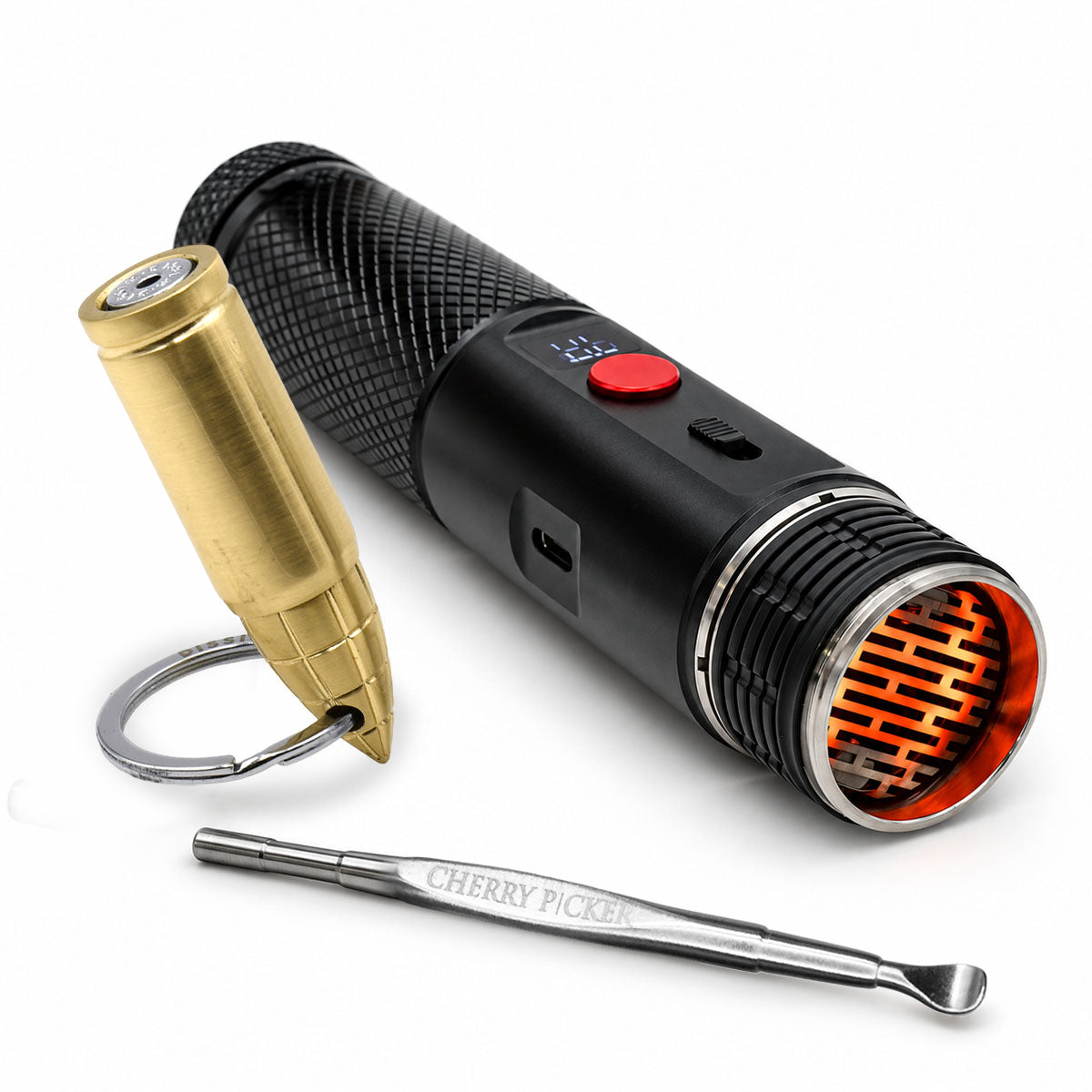 Fuego Cigar Accessories Essentials - Bundle with Gold Cigar Punch