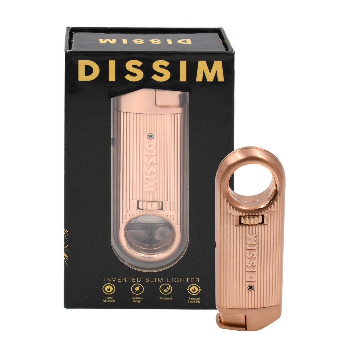DISSIM Metal Slim Series Inverted Torch Pocket Lighters