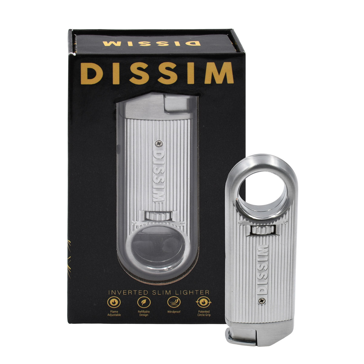 DISSIM Metal Slim Series Inverted Torch Pocket Lighters