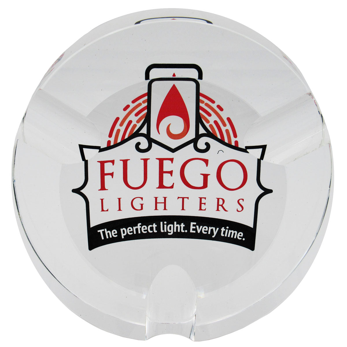 Fuego Solid Crystal 3-Cigar Ashtray