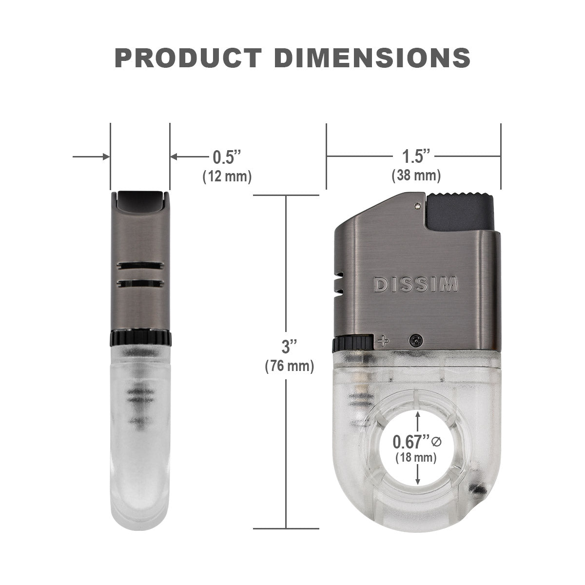 DISSIM Sport Series Butane Torch Pocket Lighters
